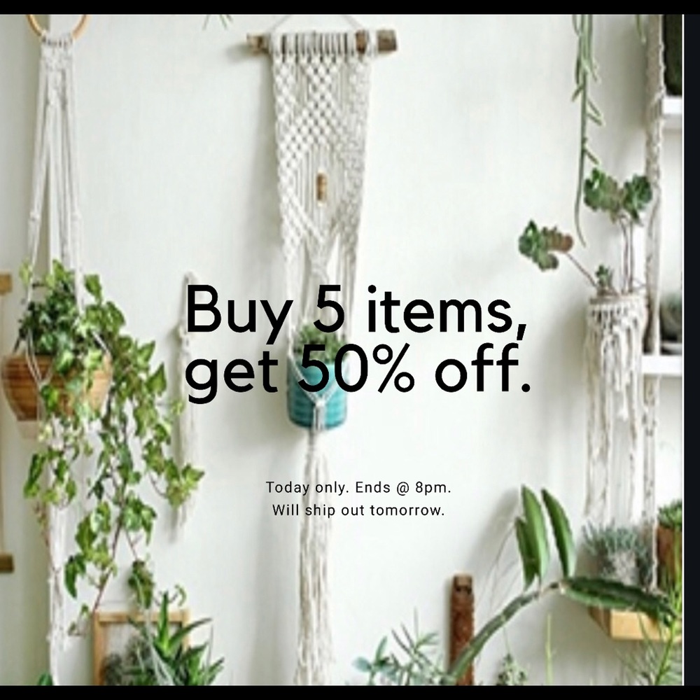 Buy 5 items, get 50% off!!